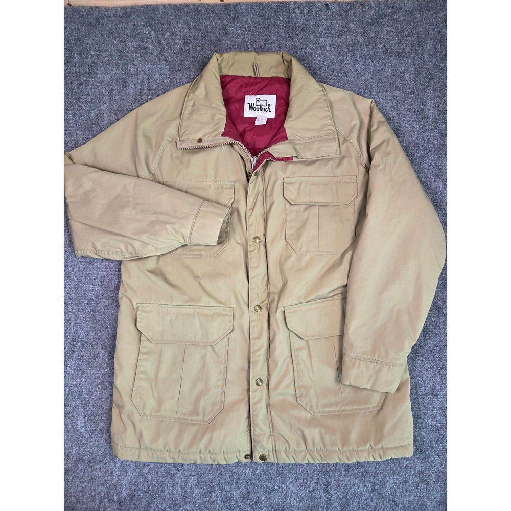 Vintage 70s Woolrich Field Parka Men's L Tan Insulated‎ 4-Pocket Made in USA